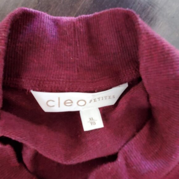 Burgundy cleo mock neck long sleeve tee with button detail - Picture 4 of 5